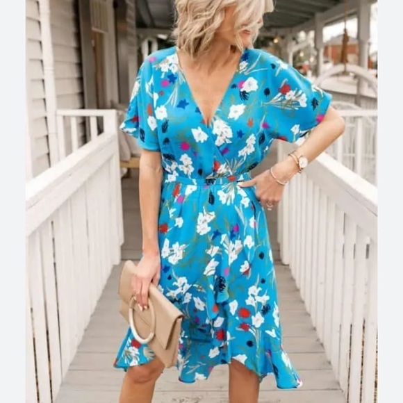 J Crew Mercantile Floral Ruffle Trim Midi Dress Small - Picture 2 of 9